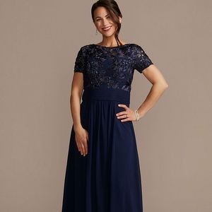 Oleg Cassini size 18W floor length from David’s Bridal